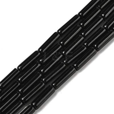 Natural Black Onyx(Dyed & Heated) Beads Strands G-H087-H02-01A-1