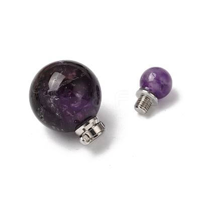 Natural Amethyst Perfume Bottle Pendants GG-CBA7610-02P-04-1