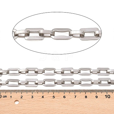 201 Stainless Steel Rectangle Link Chains CHS-F024-03A-P-1