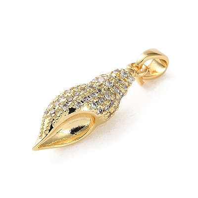 Brass Micro Pave Cubic Zirconia Pendants KK-P320-01B-G-1
