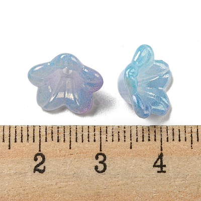 Iridescent Acrylic Bead Caps OACR-C021-08B-1