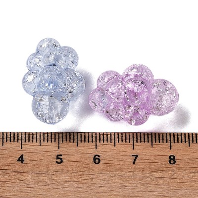 Crackle Transparent Acrylic Beads OACR-G033-05E-1