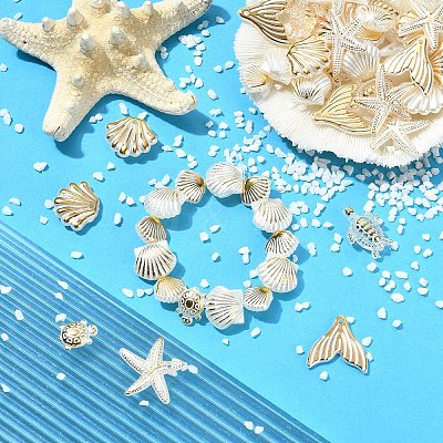 240Pcs 8 Styles ABS Plastic Imitation Pearl Beads OACR-YW0004-46-1