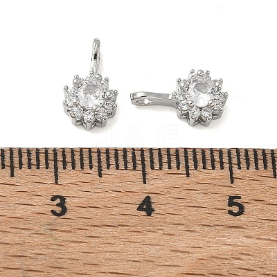 Brass Pave Clear Cubic Zirconia Charms CU-CBA9FFD-11P-09-1