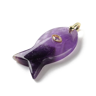 Natural Amethyst Pendants G-Z102-02G-03-1
