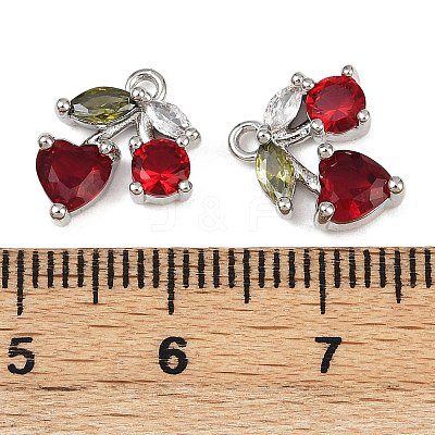 Brass Micro Pave Cubic Zirconia Pendants KK-P290-02A-P-01-1