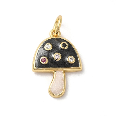Rack Plating Brass Cubic Zirconia Pendants KK-Z056-31G-1