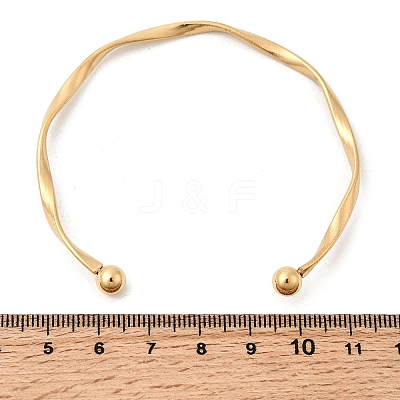 304 Stainless Steel Cuff Bangles for Women BJEW-D407-01G-1