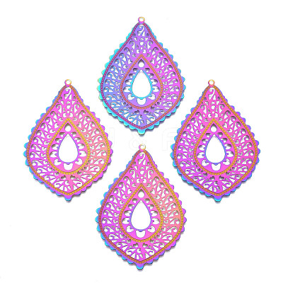 Ion Plating(IP) 304 Stainless Steel Filigree Big Pendants STAS-T057-56-1