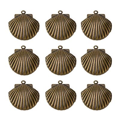 Brass Locket Pendants KK-C3007-AB-NF-1
