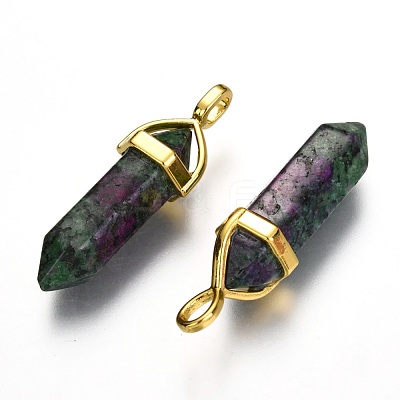 Natural Ruby in Zoisite Double Terminated Pointed Pendants G-G902-B15-1
