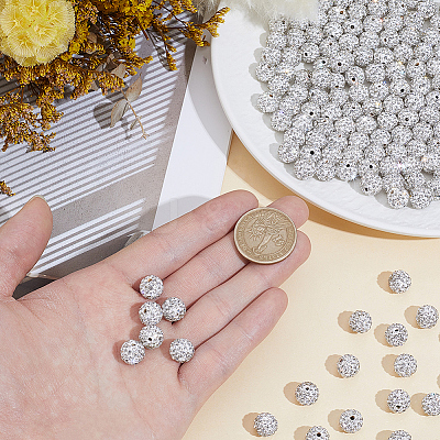 200Pcs Pave Disco Ball Beads RB-PA0001-11A-1