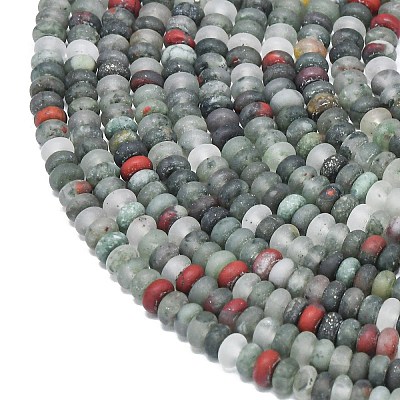 Natural African Bloodstone Beads Strands G-P575-A55-4x2mm-1