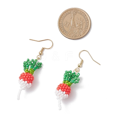 304 Stainless Steel Glass Seed Beads Carrot Dangle Earrings EJEW-MZ00579-02-1