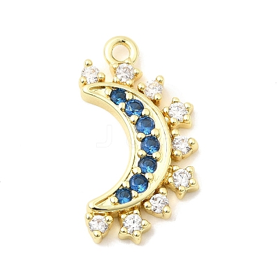 Brass Micro Pave Cubic Zirconia Pendants KK-F929-09G-1