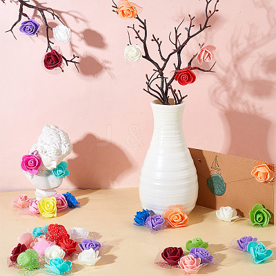 210Pcs 14 Colors 3D Foam Rose Ornament Accessories DIY-CP0008-68-1