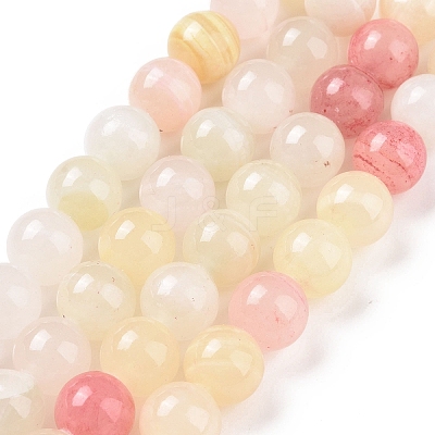 Natural Colorful Green Jade Beads Strands G-G757-01-12mm-1