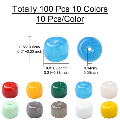 100Pcs 10 Colors K9 Glass Beads Strands GLAA-YW0003-59-1