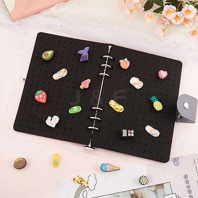 Felt Cloth Brooch Storage Loose-leaf Binder Notebook Albums with PVC Plastic Cover AJEW-WH20011-05B-1