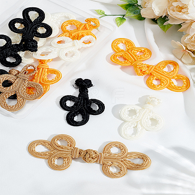 8Pcs 4 Colors Handmade Chinese Frog Knot Buttons Sets DIY-LP0006-87-1