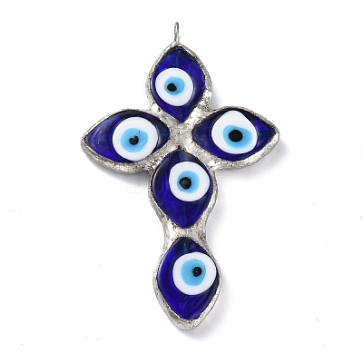 Handmade Evil Eye Lampwork Pendants LAMP-C009-04P-01-1