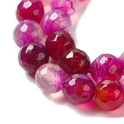 Natural Striped Agate/Banded Agate Beads Strands G-H1593-8mm-1-1