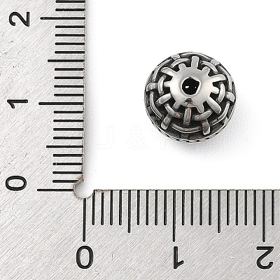 304 Stainless Steel Hollow Beads STAS-S173-22AS-1