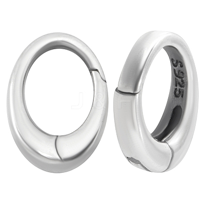 2Pcs 925 Sterling Silver Spring Gate Rings STER-BBC0006-74B-1