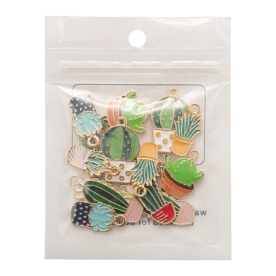 16Pcs 8 Style Alloy Enamel Pendants ENAM-FS0001-12-1