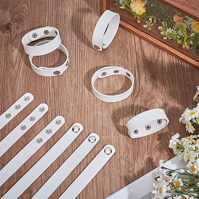18Pcs PU Leather Snap Bracelets for Women Men BJEW-CY0001-13A-1