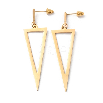 Alloy Hollow Out Triangle Dangle Stud Earrings for Women EJEW-WH0018-31G-1