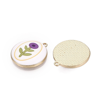 Printed Alloy Enamel Pendants ENAM-N072-03KCG-03-1