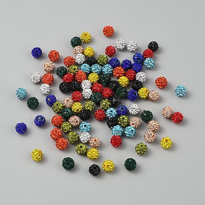 Handmade Polymer Clay Round Beads CLAY-WH0030-01A-1