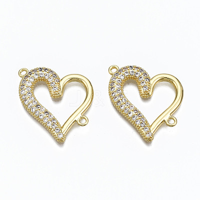 Brass Micro Pave Clear Cubic Zirconia Links Connectors ZIRC-N039-113-NF-1