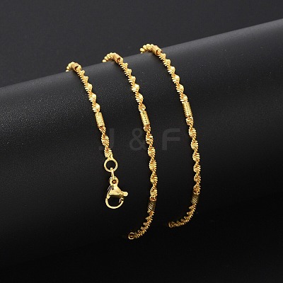 Brass Singapore Chains Necklaces for Women NJEW-D302-38G-1
