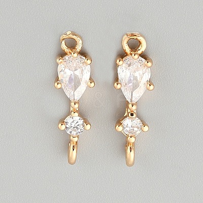 Brass Micro Pave Cubic Zirconia Pendants KK-TAC0010-04G-01-1