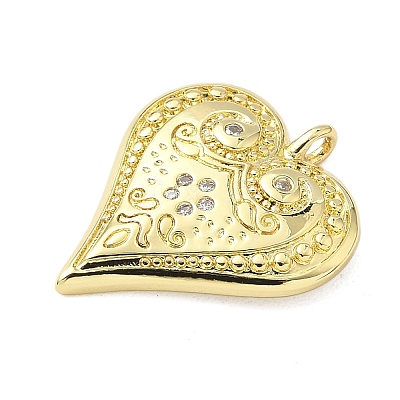 Brass Micro Pave Cubic Zirconia Pendants KK-Z120-15G-1