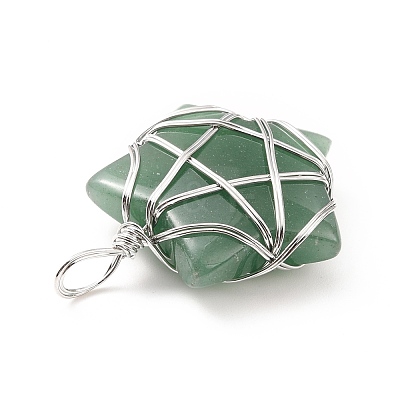 Natural Green Aventurine Pendants G-D458-07P-04-RS-1