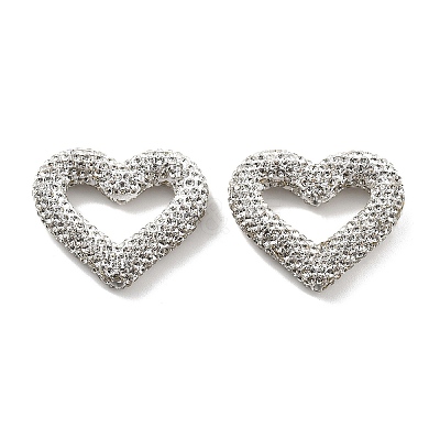 Heart Shape Polymer Clay Rhinestone Beads CLAY-NH0001-09A-14-1