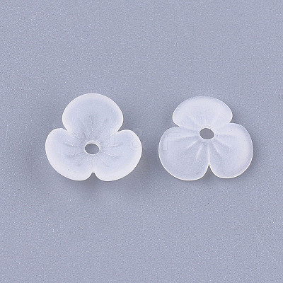 3-Petal Transparent Acrylic Bead Caps X-FACR-T001-01-1