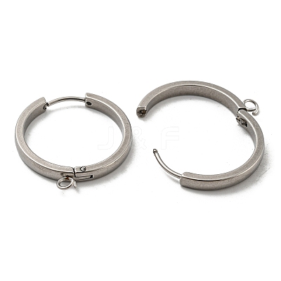 Tarnish Resistant 201 Stainless Steel Huggie Hoop Earrings Findings STAS-A167-01Q-P-1