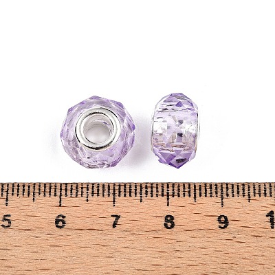 Baking Paint Transparent Glass European Beads GPDL-N004-C14mm-B04-1