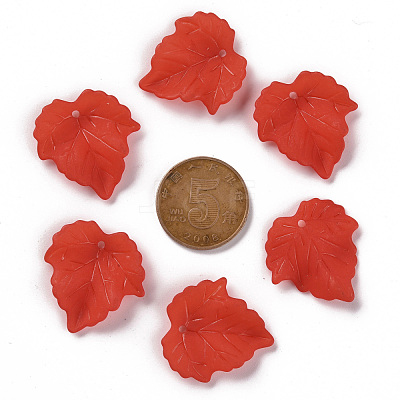 Autumn Theme Transparent Frosted Acrylic Pendants X-PAF002Y-12-1