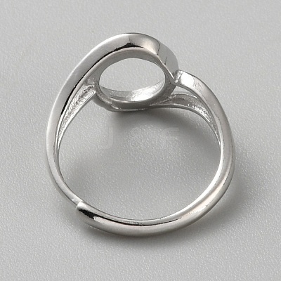 Rhodium Plated 925 Sterling Silver Adjustable Ring Components LS-FIND-WH0152-692P-1
