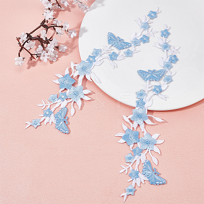 4Pcs Polyester Embroidered Sew on/Iron on Collar Decoration DIY-GF0006-08A-1