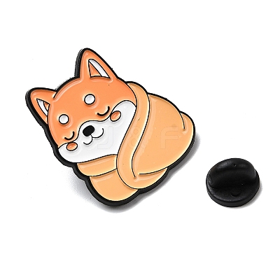 Shiba Inu with Blanket Enamel Pins JEWB-I055-04EB-02-1
