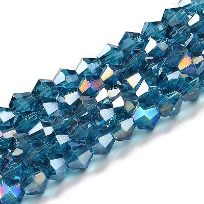Transparent Electroplate Glass Beads Strands EGLA-A039-T3mm-B01-1