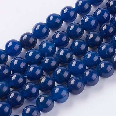 Natural Agate Beads Strands G-G583-8mm-12-1