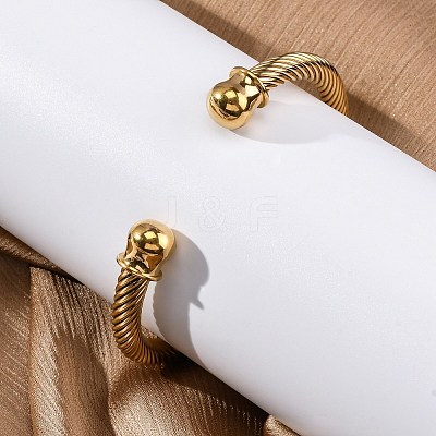 304 Stainless Steel Cuff Bangles BJEW-P310-17G-1
