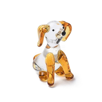 Handmade Lampwork Dog Display Decorations LAMP-F043-10B-1